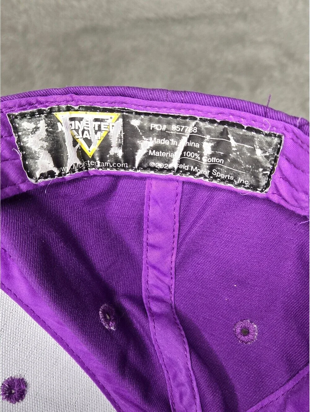 Monster Jam Grave Digger Racing Purple Camo Snapback Hat Cap Adjustable